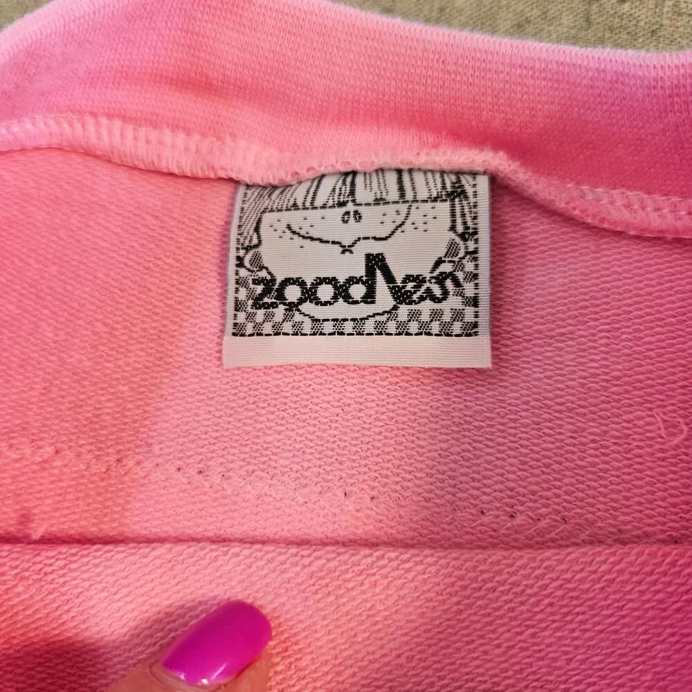 Vintage Zoodles Sweatshirt Pants Set Size 10-12 Pink Bride Wedding 90s 2pc NWT